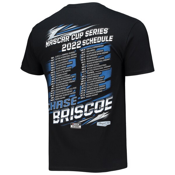 Chase Briscoe Stewart-Haas Racing Team Collection 2022 NASCAR Cup Series Schedule T-Shirt - Black