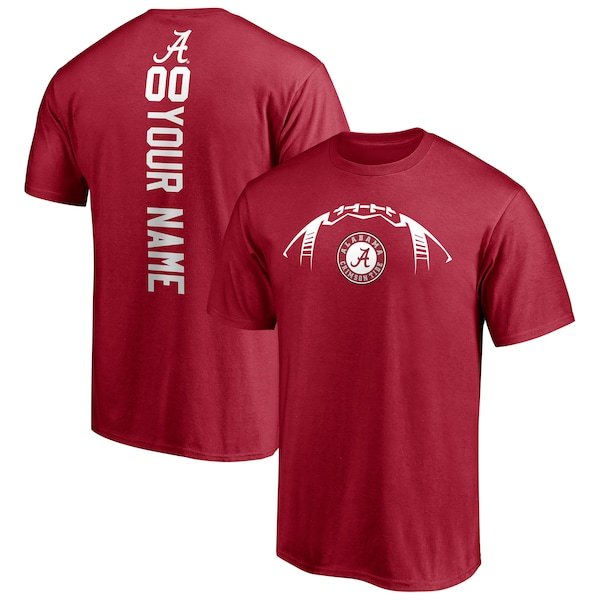 Alabama Crimson Tide Fanatics Branded Playmaker Football Personalized Name & Number T-Shirt - Crimson