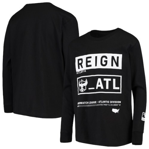 Atlanta Reign Youth Overwatch League Double Down Long Sleeve T-Shirt - Black