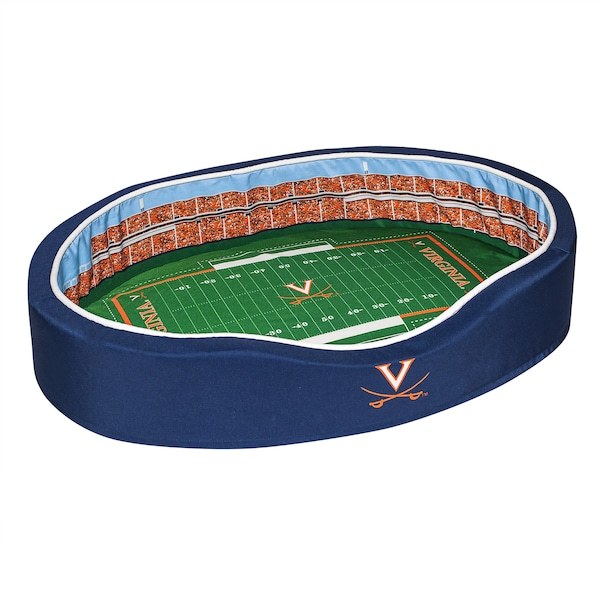 Virginia Cavaliers 38'' x 25'' x 8'' Large Stadium Oval Dog Bed - Blue/Orange
