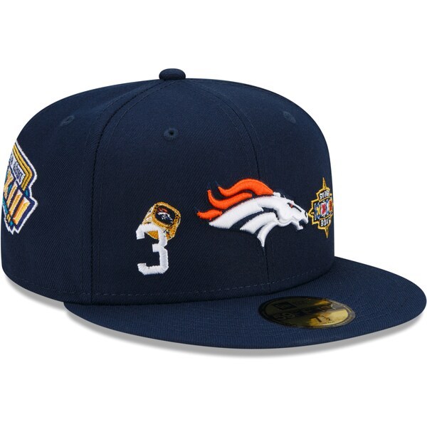 Denver Broncos New Era 3x Super Bowl Champions Count The Rings 59FIFTY Fitted Hat - Navy