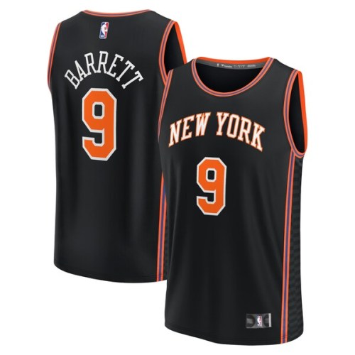 RJ Barrett New York Knicks Fanatics Branded 2021/22 Fast Break Replica Jersey - City Edition - Black