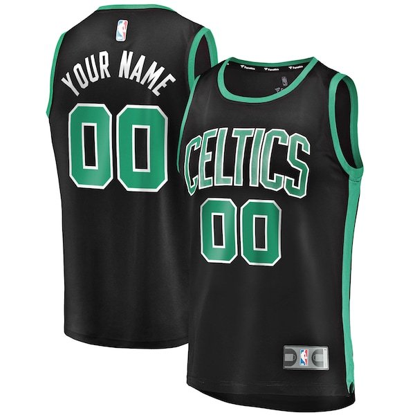 Boston Celtics Fanatics Branded Fast Break Custom Replica Jersey Black - Statement Edition