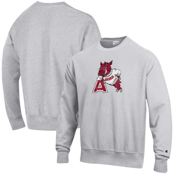 Arkansas Razorbacks Champion Vault Logo Reverse Weave Pullover Sweatshirt - Heathered Gray