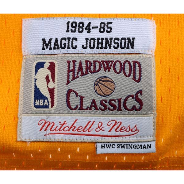 Magic Johnson Los Angeles Lakers Fanatics Authentic Autographed Gold Mitchell & Ness Hardwood Classics Swingman Jersey