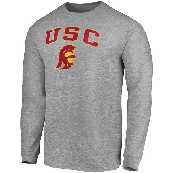 USC Trojans Fanatics Branded Campus Long Sleeve T-Shirt - Heathered Gray