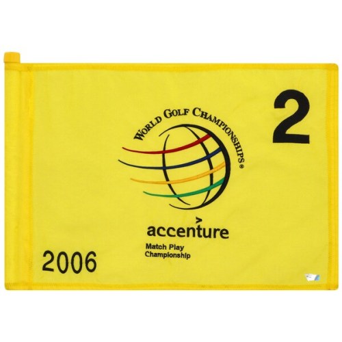 PGA TOUR Fanatics Authentic Event-Used #2 Yellow Pin Flag from The Accenture Match Play Championship on February 23rd to 26th, 2006
