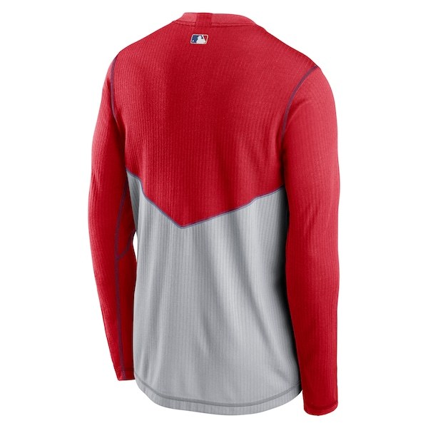 Philadelphia Phillies Nike Authentic Collection Game Performance Pullover Sweatshirt - Gray/Red