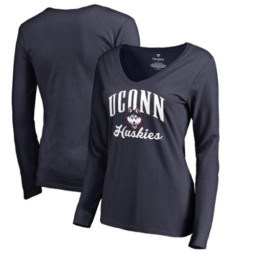 UConn Huskies Fanatics Branded Women's Victory Script Long Sleeve T-Shirt - Navy