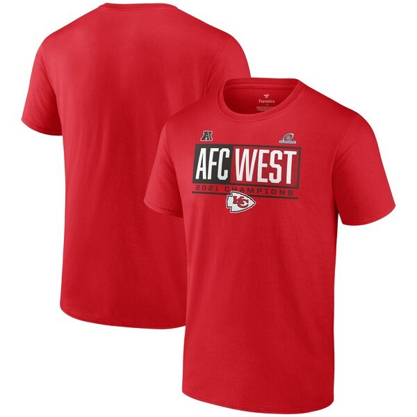 Kansas City Chiefs Fanatics Branded 2021 AFC West Division Champions Blocked Favorite T-Shirt - Red
