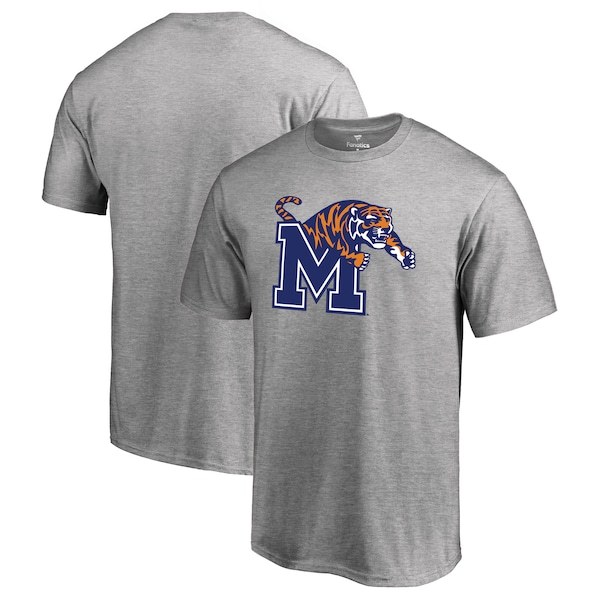 Memphis Tigers Fanatics Branded Primary Logo T-Shirt - Ash