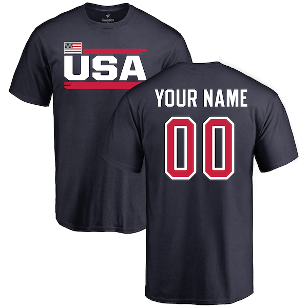 USA Personalized Name & Number T-Shirt - Navy
