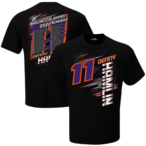 Denny Hamlin Joe Gibbs Racing Team Collection 2022 NASCAR Cup Series Schedule T-Shirt - Black
