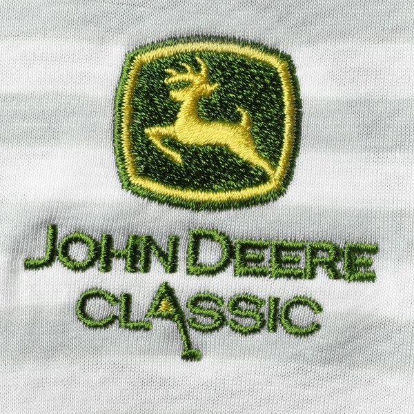 John Deere Classic Nike Player Striped Performance Polo - White