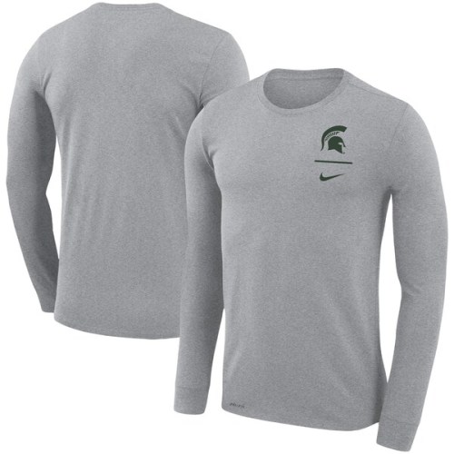 Michigan State Spartans Nike Logo Stack Legend Performance Long Sleeve T-Shirt - Gray