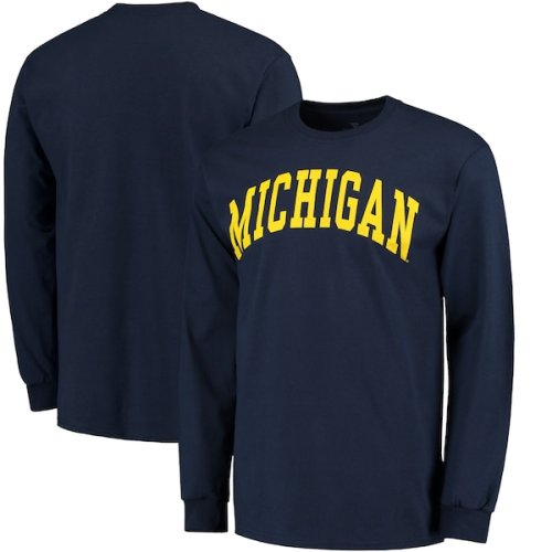 Michigan Wolverines Basic Arch Long Sleeve T-Shirt - Navy