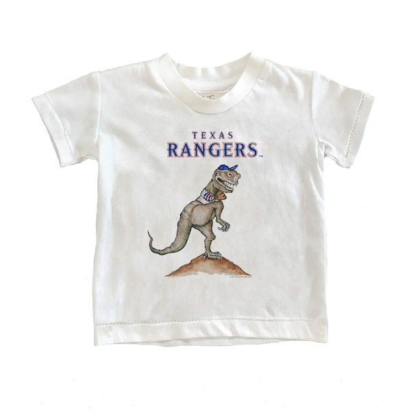 Texas Rangers Tiny Turnip Toddler TT Rex T-Shirt - White