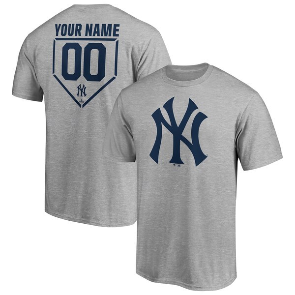 New York Yankees Fanatics Branded Personalized RBI Logo T-Shirt - Heathered Gray