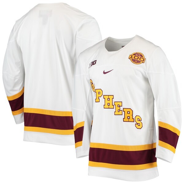 Minnesota Golden Gophers Nike 100 Seasons Replica Hockey Jersey - White