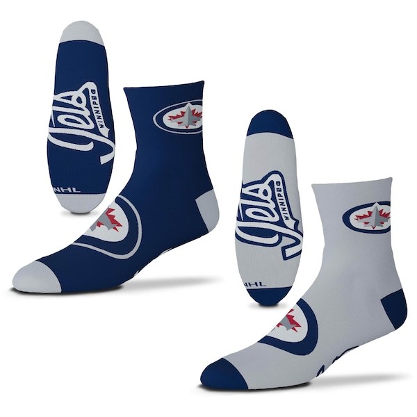Winnipeg Jets For Bare Feet 2-Pack Team Quarter-Length Socks