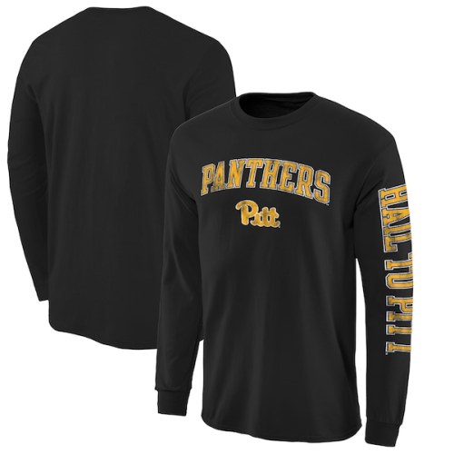 Pitt Panthers Fanatics Branded Arch Over Logo 2-Hit Long Sleeve T-Shirt - Black