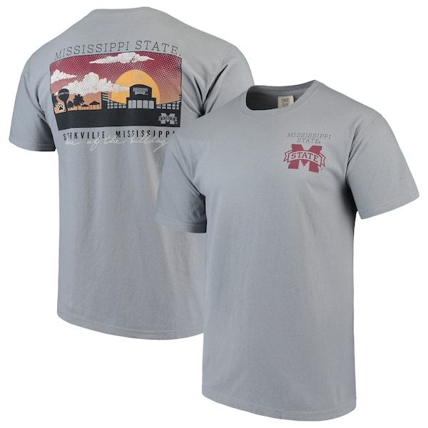Mississippi State Bulldogs Comfort Colors Campus Scenery T-Shirt - Gray