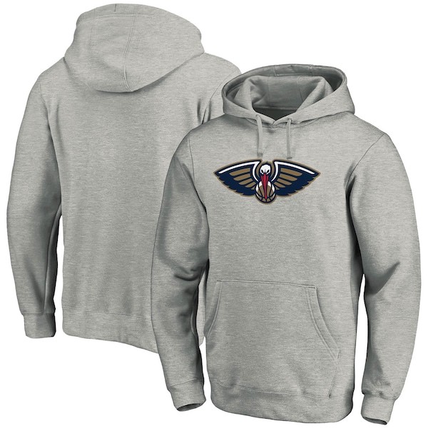 New Orleans Pelicans Fanatics Branded Team Primary Logo Pullover Hoodie - Heathered Gray