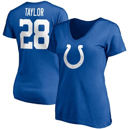 Jonathan Taylor Indianapolis Colts Fanatics Branded Women's Player Icon Name & Number V-Neck T-Shirt - Royal