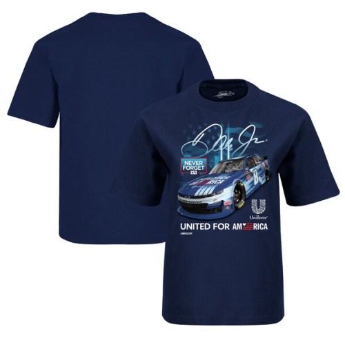 Dale Earnhardt Jr. JR Motorsports Official Team Apparel Youth 2021 Unilever United for America NASCAR Xfinity Series Graphic 1-Spot T-Shirt - Navy