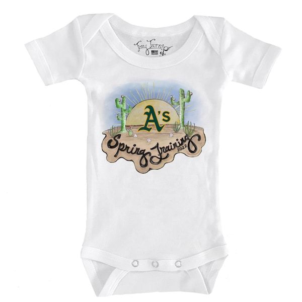 Oakland Athletics Tiny Turnip Infant 2022 Spring Training Snapper Bodysuit - White