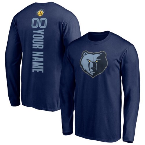 Memphis Grizzlies Fanatics Branded Playmaker Personalized Name & Number Long Sleeve T-Shirt - Navy