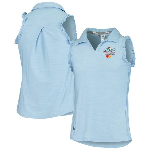 Arnold Palmer Invitational adidas Girls Youth Sleeveless V-Neck Polo - Light Blue