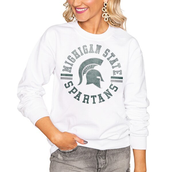 Michigan State Spartans Women's Vintage Days Perfect Pullover Sweatshirt - White
