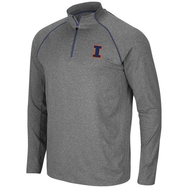 Illinois Fighting Illini Colosseum Robert Raglan Quarter-Zip Jacket - Heathered Charcoal