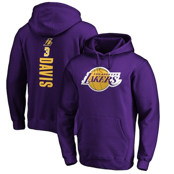 Anthony Davis Los Angeles Lakers Fanatics Branded Playmaker Name & Number Pullover Hoodie - Purple