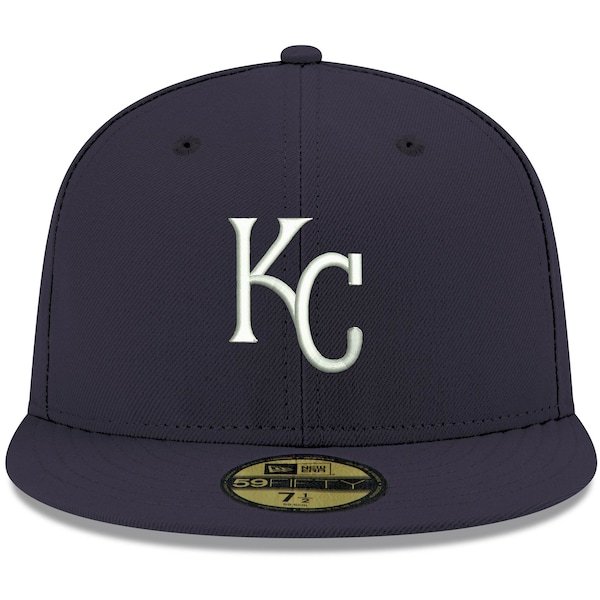 Kansas City Royals New Era Logo White 59FIFTY Fitted Hat - Navy