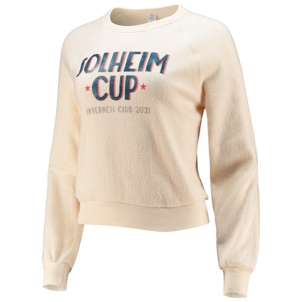 2021 Solheim Cup Alternative Apparel Women's Eco-Fleece Raglan Pullover Tri-Blend Sweatshirt - Cream