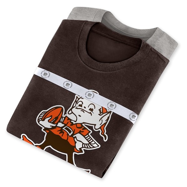 Cleveland Browns Fanatics Branded 2-Pack T-Shirt Combo Set - Brown/Heathered Gray