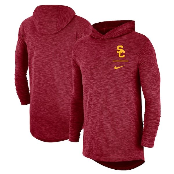 USC Trojans Nike Slub Space-Dye Performance Long Sleeve Hoodie T-Shirt - Cardinal