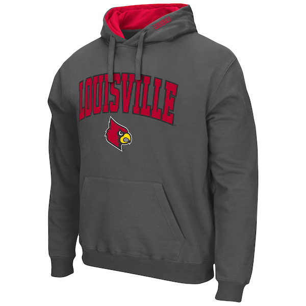 Louisville Cardinals Colosseum Arch & Logo 3.0 Pullover Hoodie - Charcoal