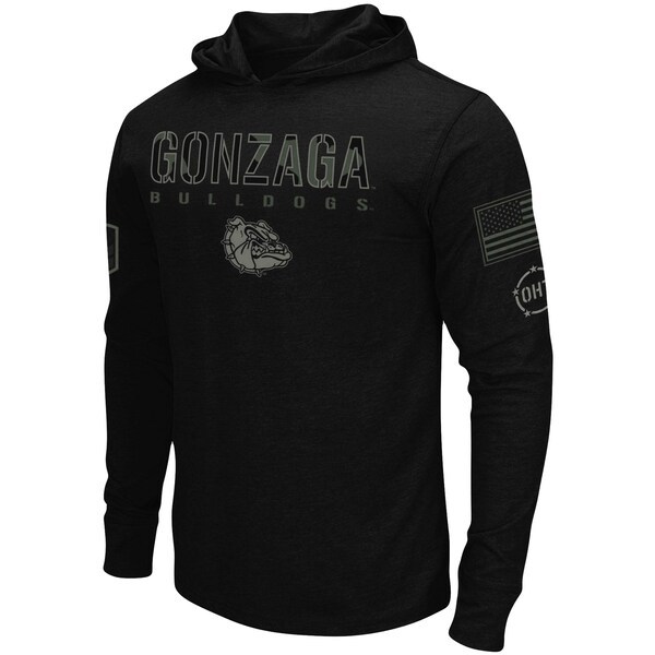 Gonzaga Bulldogs Colosseum OHT Military Appreciation Hoodie Long Sleeve T-Shirt - Black