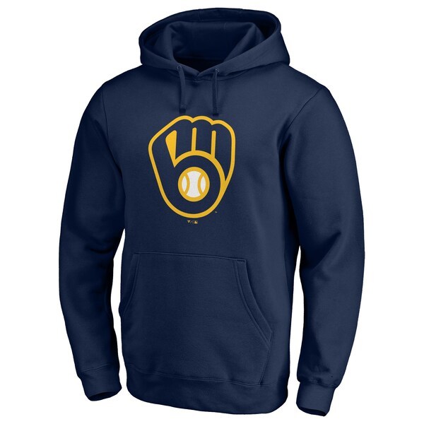 Milwaukee Brewers Fanatics Branded Official Logo Pullover Hoodie - Navy