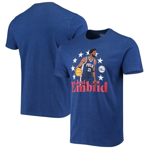 Joel Embiid Philadelphia 76ers '47 Player Graphic T-Shirt - Heathered Royal