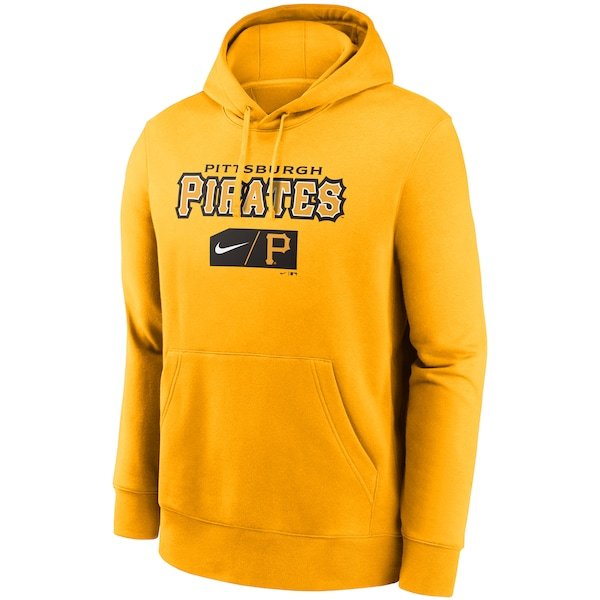 Pittsburgh Pirates Nike Team Lettering Club Pullover Hoodie - Gold