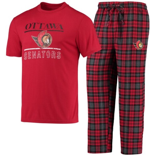 Ottawa Senators Concepts Sport Lodge T-Shirt & Flannel Pants Sleep Set - Red/Black