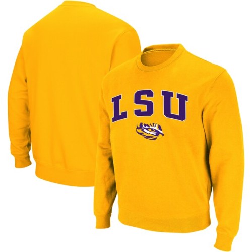 LSU Tigers Colosseum Arch & Logo Crew Neck Sweatshirt - Gold