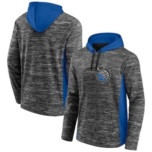 Orlando Magic Fanatics Branded Instant Replay Colorblocked Pullover Hoodie - Heathered Charcoal/Blue