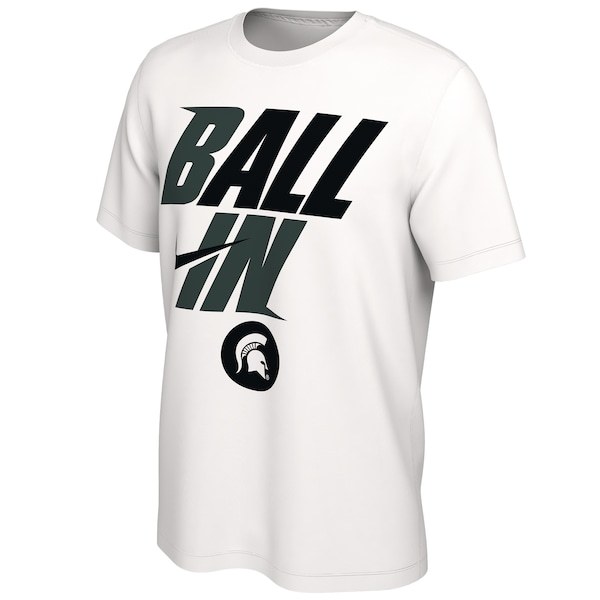 Michigan State Spartans Nike Ball In Bench T-Shirt - White