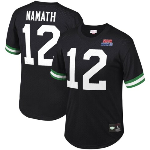 Joe Namath New York Jets Mitchell & Ness Retired Player Name & Number Mesh Top - Black