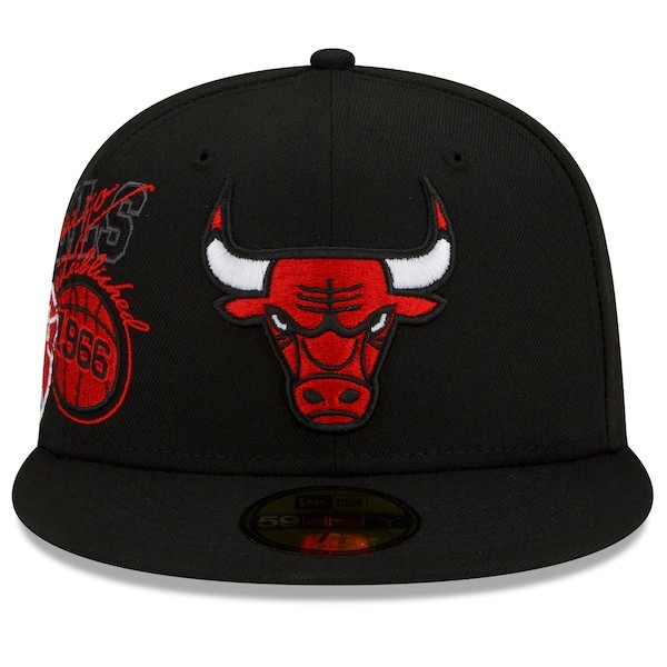 Chicago Bulls New Era Back Half Team 59FIFTY Fitted Hat - Black